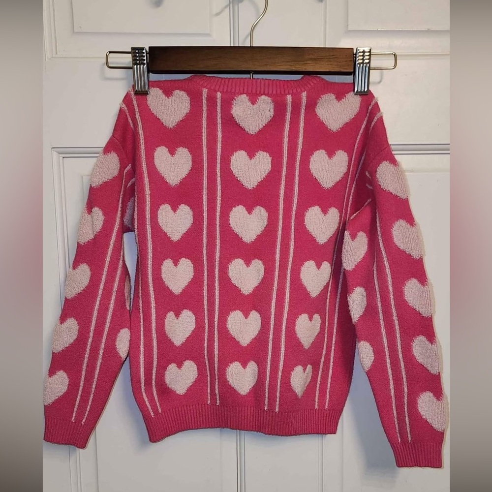Andy & Evan Girl’s Pink Heart Sweater Size 6x